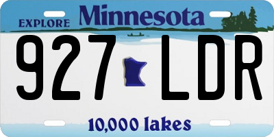 MN license plate 927LDR