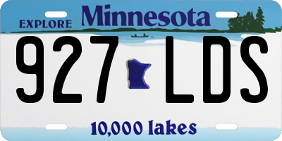 MN license plate 927LDS
