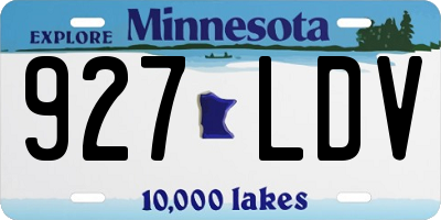 MN license plate 927LDV