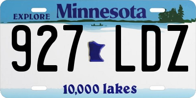 MN license plate 927LDZ