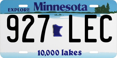 MN license plate 927LEC