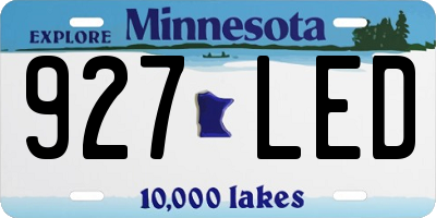 MN license plate 927LED