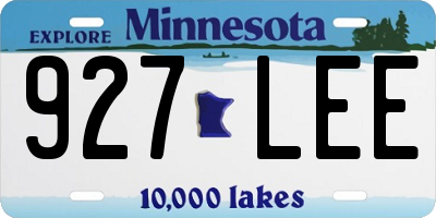 MN license plate 927LEE