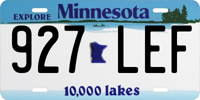 MN license plate 927LEF