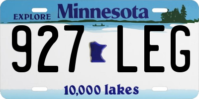 MN license plate 927LEG