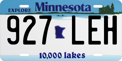MN license plate 927LEH
