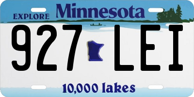 MN license plate 927LEI