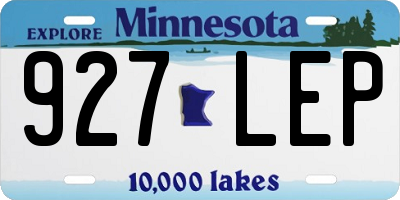 MN license plate 927LEP
