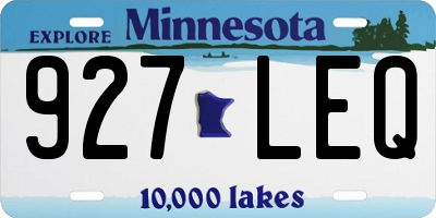 MN license plate 927LEQ