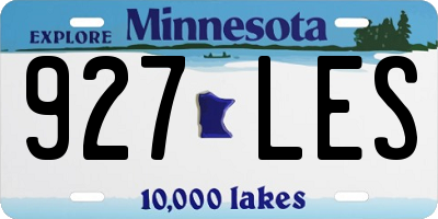 MN license plate 927LES