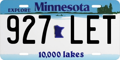 MN license plate 927LET