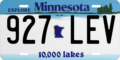 MN license plate 927LEV