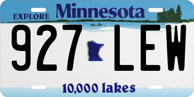 MN license plate 927LEW