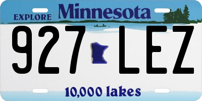 MN license plate 927LEZ