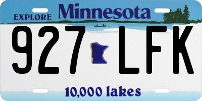 MN license plate 927LFK