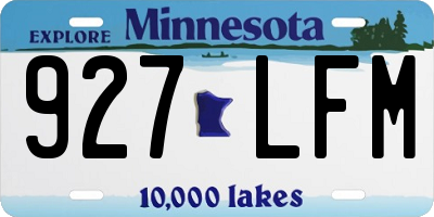 MN license plate 927LFM