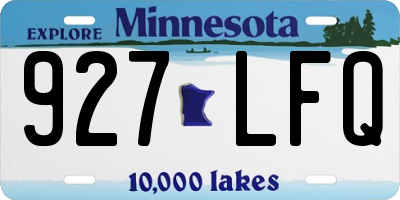 MN license plate 927LFQ