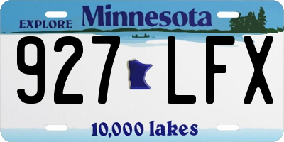 MN license plate 927LFX