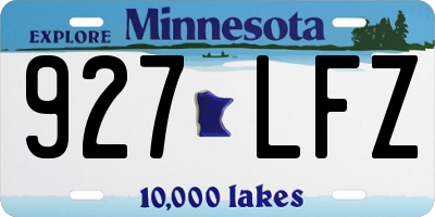 MN license plate 927LFZ