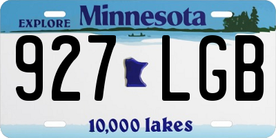 MN license plate 927LGB