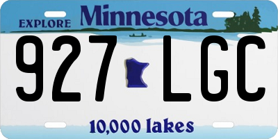 MN license plate 927LGC