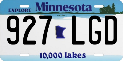 MN license plate 927LGD