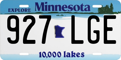 MN license plate 927LGE