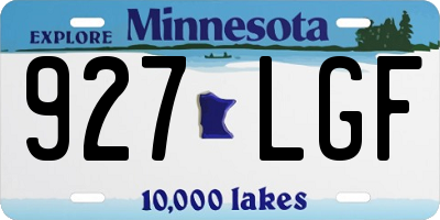 MN license plate 927LGF