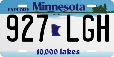 MN license plate 927LGH