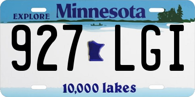 MN license plate 927LGI