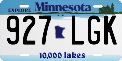 MN license plate 927LGK