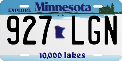 MN license plate 927LGN