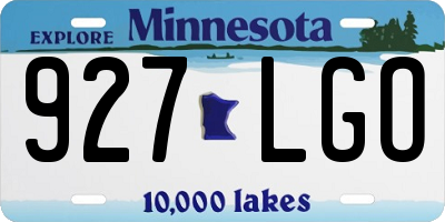 MN license plate 927LGO