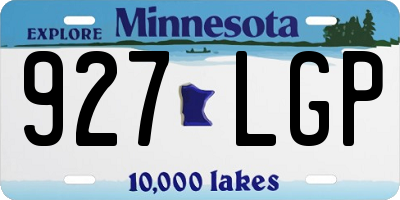 MN license plate 927LGP