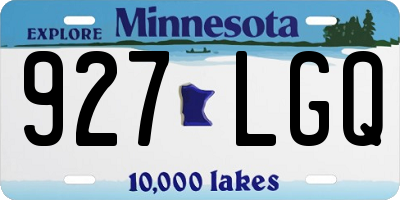 MN license plate 927LGQ