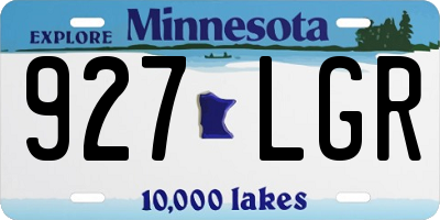 MN license plate 927LGR