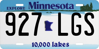 MN license plate 927LGS