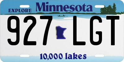 MN license plate 927LGT