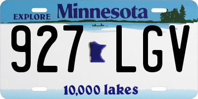 MN license plate 927LGV