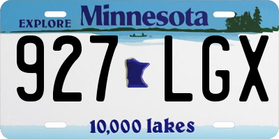 MN license plate 927LGX