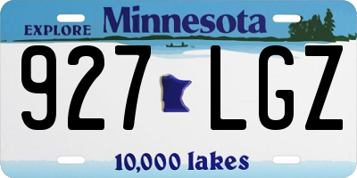 MN license plate 927LGZ