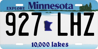 MN license plate 927LHZ