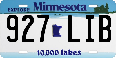 MN license plate 927LIB