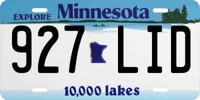 MN license plate 927LID
