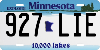 MN license plate 927LIE