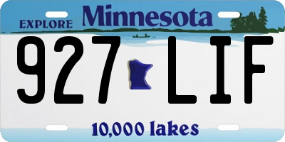 MN license plate 927LIF