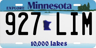 MN license plate 927LIM