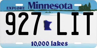 MN license plate 927LIT