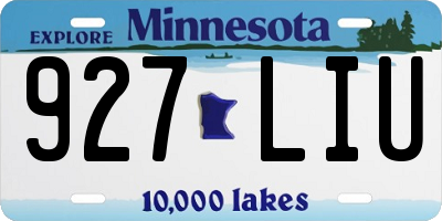 MN license plate 927LIU