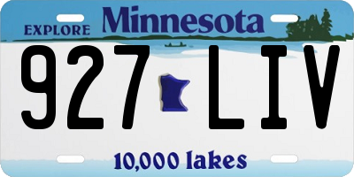 MN license plate 927LIV